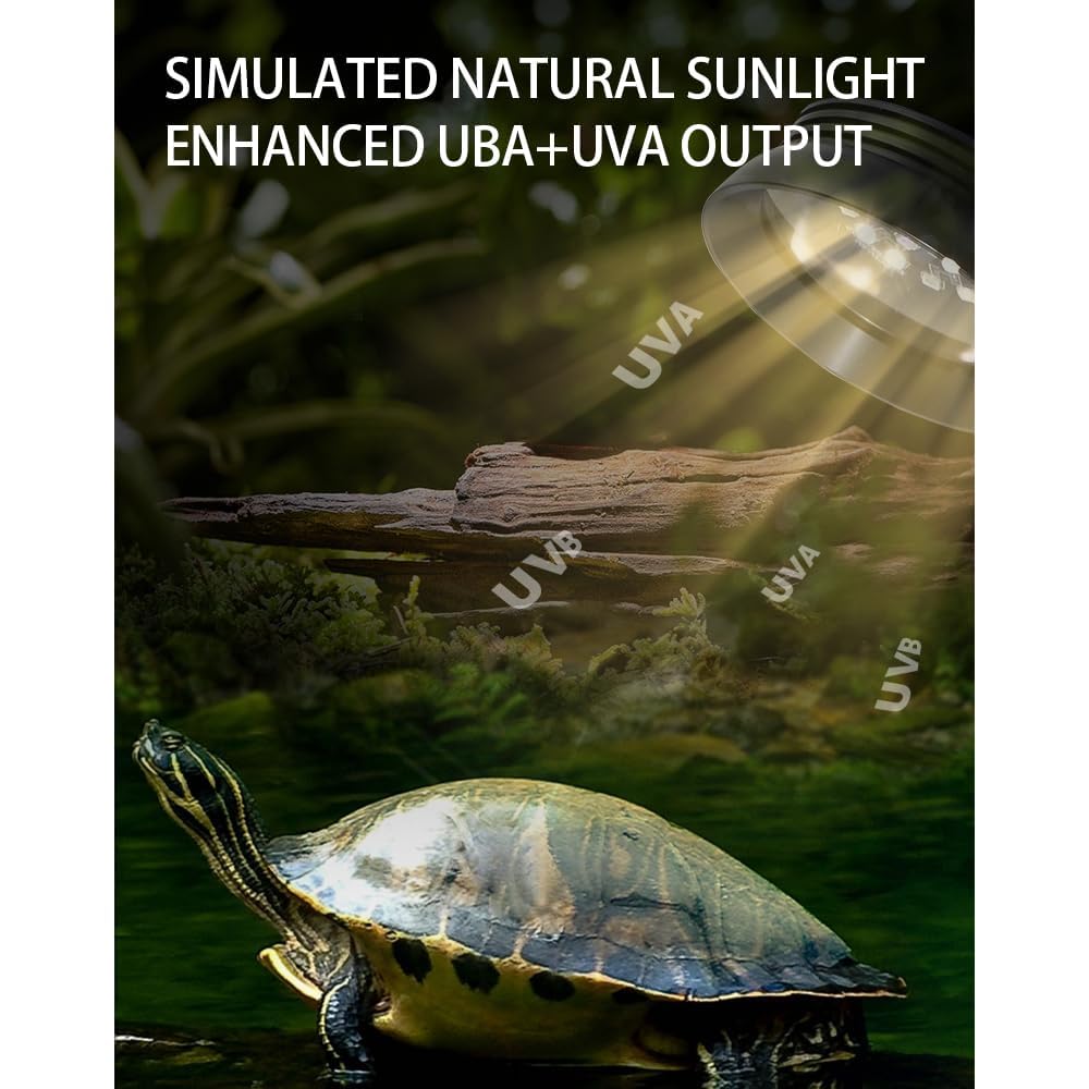Small Full Spetrum Led Uva Uvb Reptile Light With Dimmer & Cycle Timer For Bearded Dragon Lizard Gecko Snake Turtle, Bright Adju