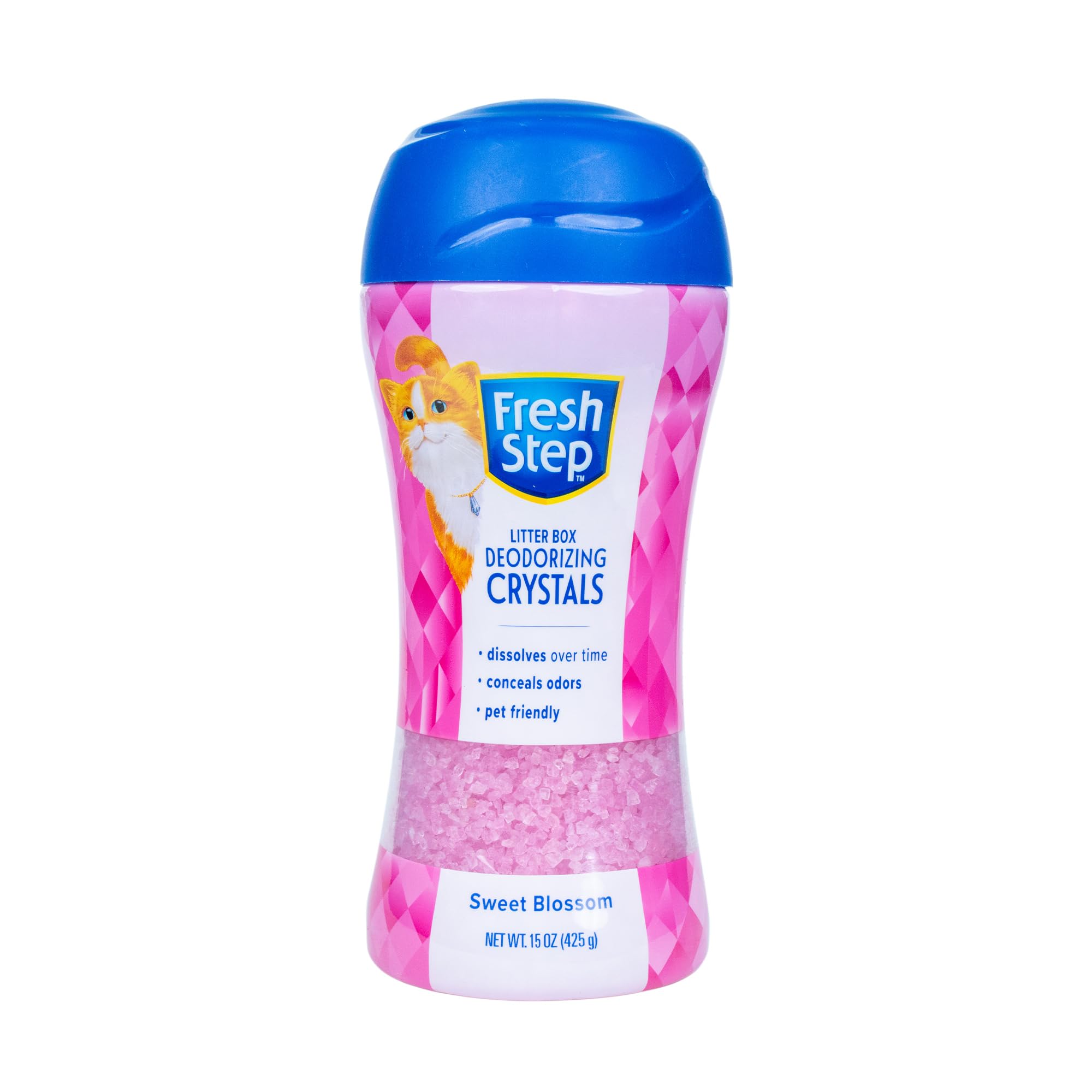 Fresh Step Cat Litter Crystals in Sweet Blossom Scent - Cat Litter Box Deodorizer - Combats Odors and Neutralizes Smells to Keep