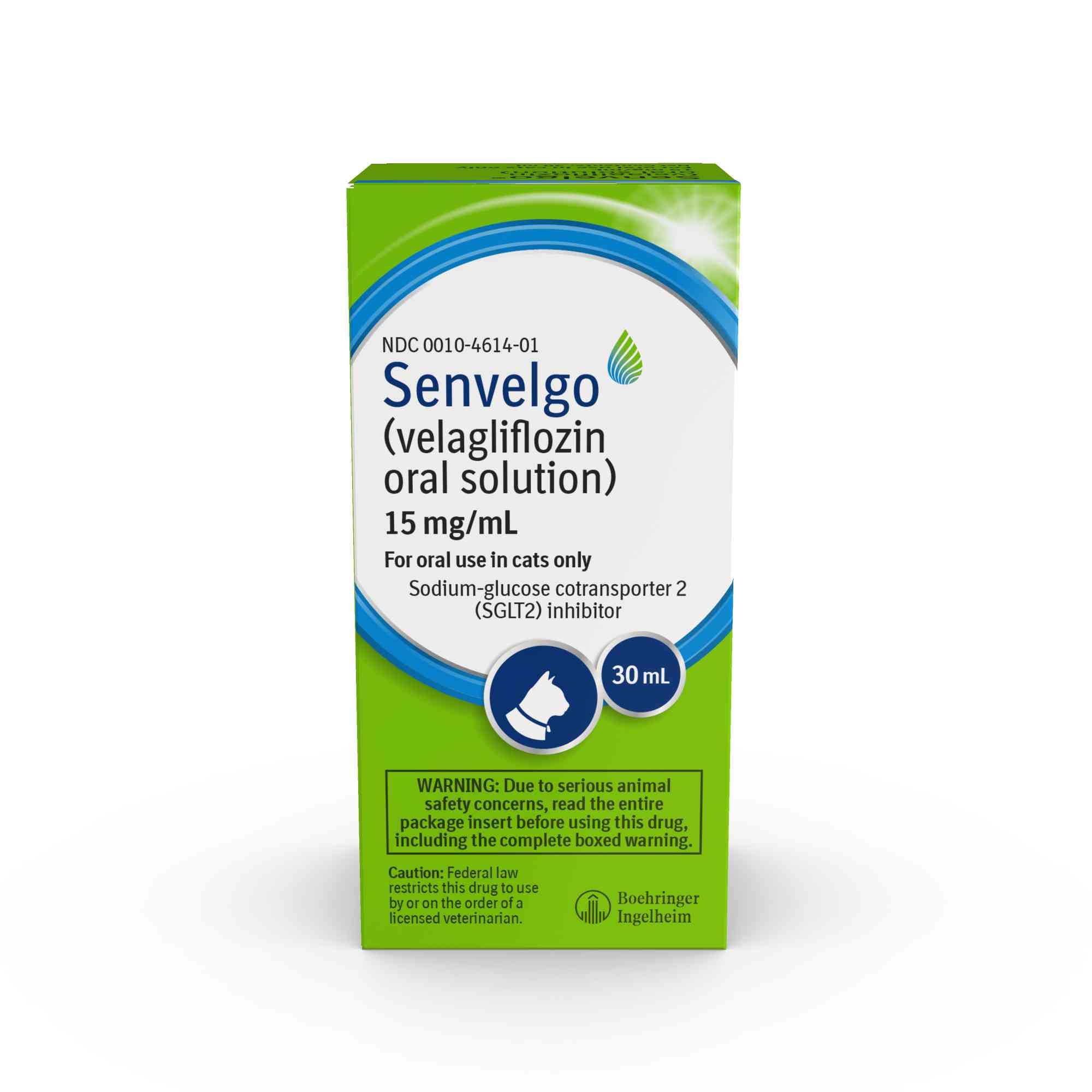 SENVELGO (velagliflozin Oral Solution) Liquid Oral Diabetes Treatment for Cats, 30 mL Bottle 15 mg/mL