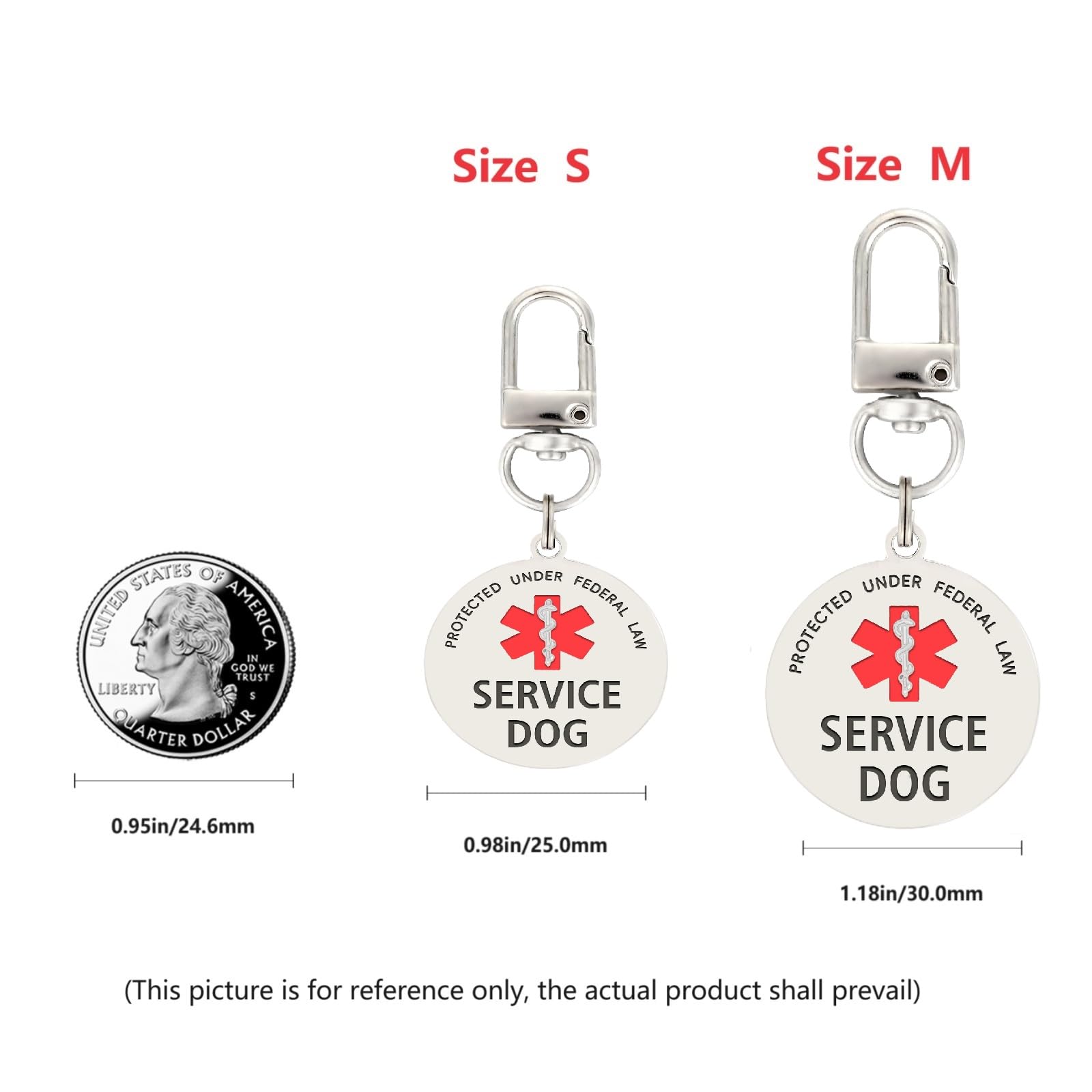 Walitefu Service Dog Patches 2Pcs, Servcie Dog Id Tag Easily Attach To Collar, Harness, Vest (Xsmall-0.98 X 3.15)