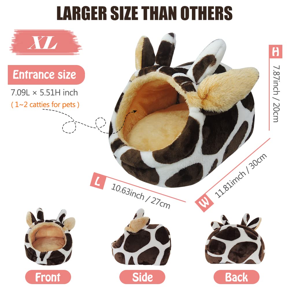 Homeya Small Animal Pet Bed, Sleeping House Habitat Nest For Guinea Pig Hamster Hedgehog Rat Chinchilla Hideout Bedding Snuggle Sack Cuddle Cup Cage Accessories With Removable Washable Mat(Blue)