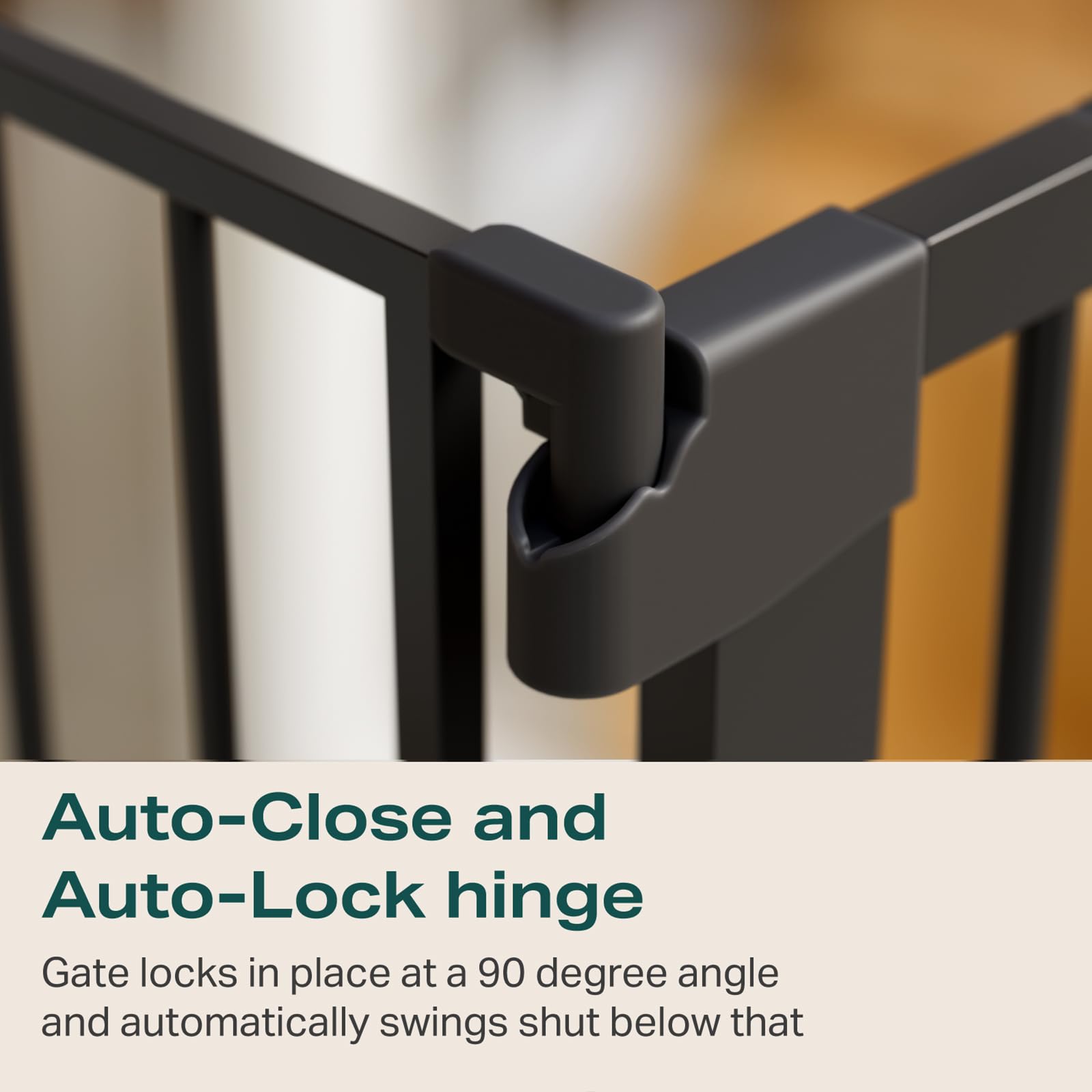 Cumbor 29.7-48' Baby Gate For Stairs, Mom'S Choice Awards Winner-Dog Gate For Doorways, Auto Close Safety Pet Gate For Dogs Indoor, Easy Install Pressure Mounted Child Gate With Walk Thru Door, Black