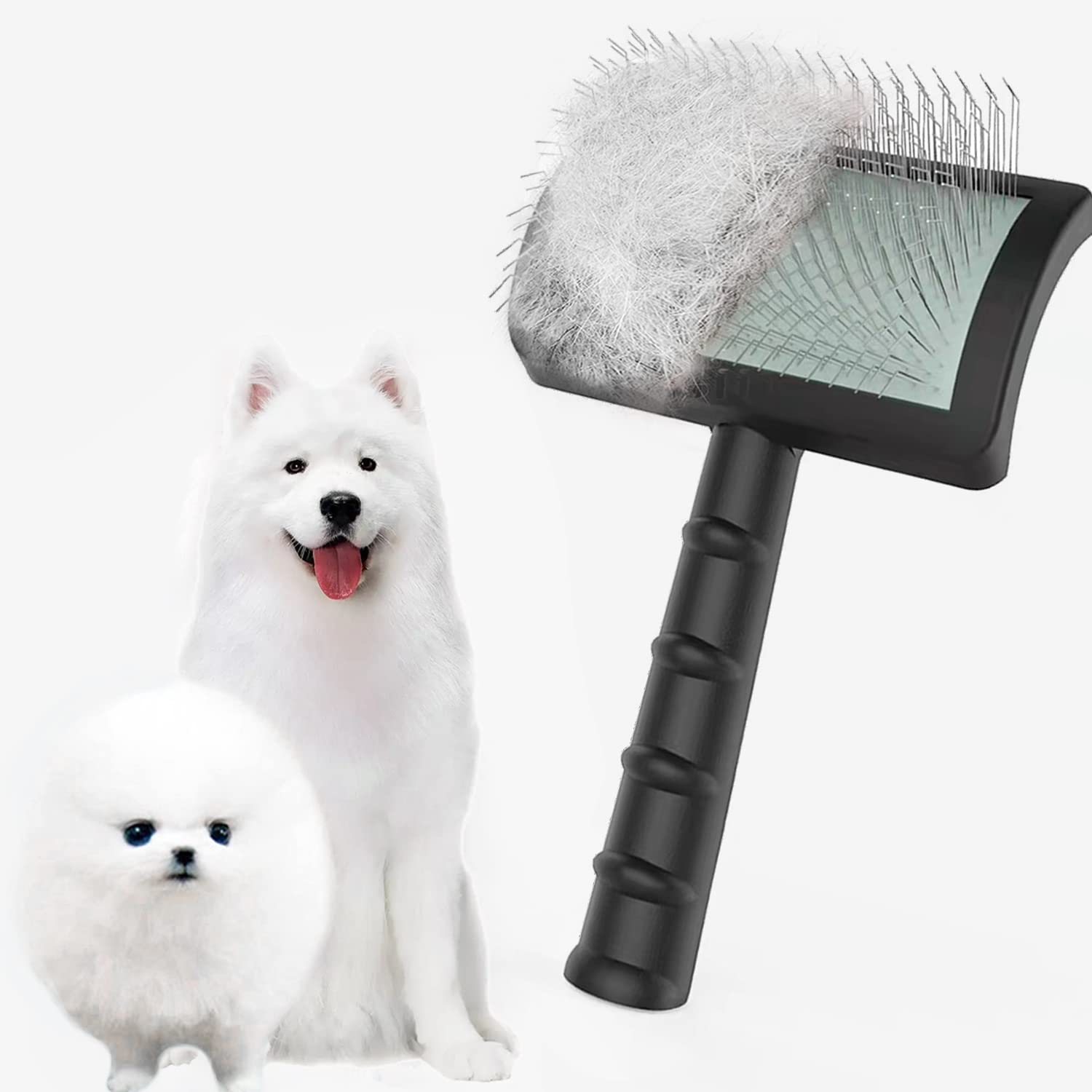 Large Firm Slicker Brush For Dogs Goldendoodles - Extra Long Pin Slicker Brush For Large Dog Pet Grooming Wire Brush And Deshedding - Removes Long And Loose Hair - Undercoat - 25Mm(1')(Black)