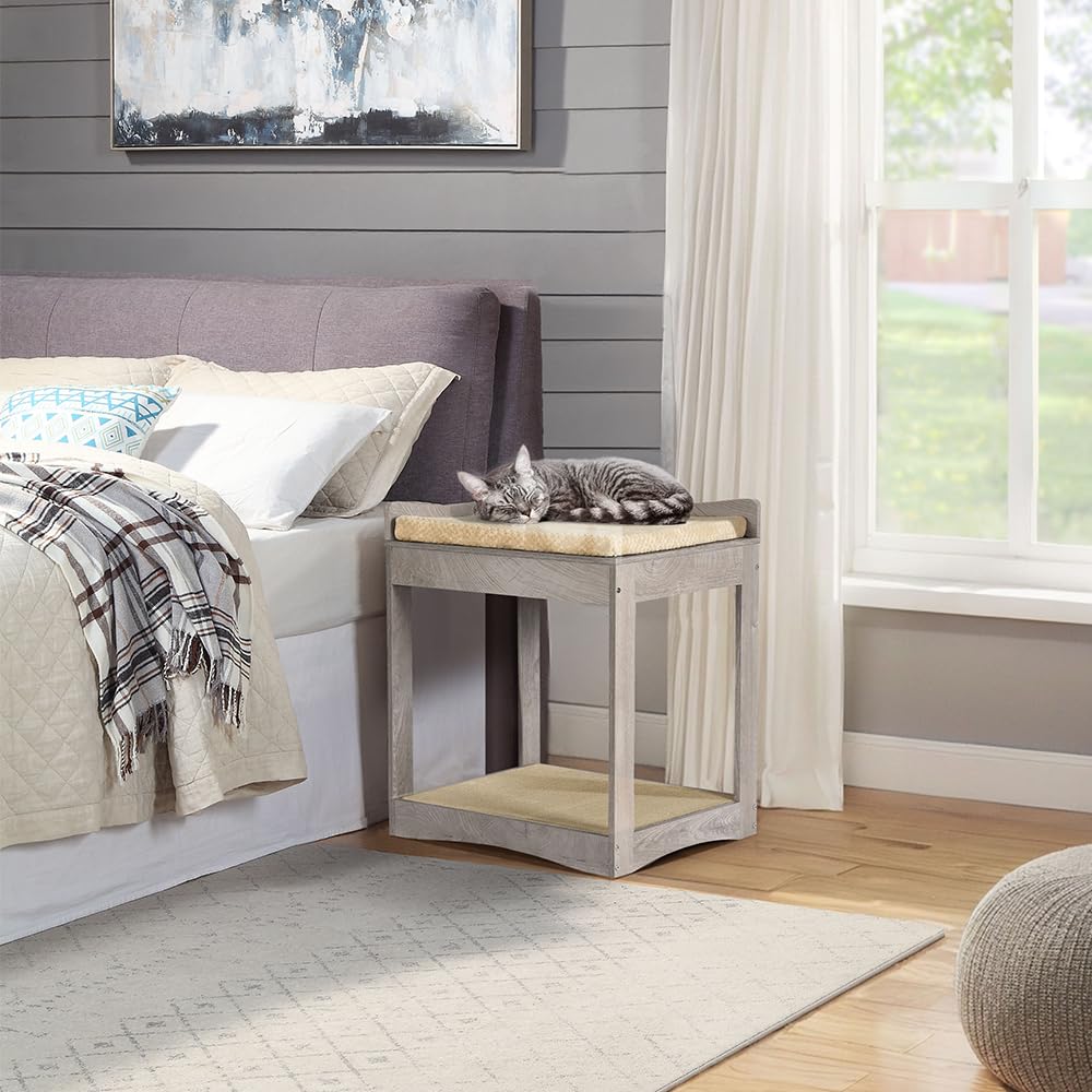 Unipaws Cat Window Perch, Pet Bunk Bed For Small Dogs And Cats, Elevated Dog Bed Cat Bed With Cushion And Cat Scratch Pad