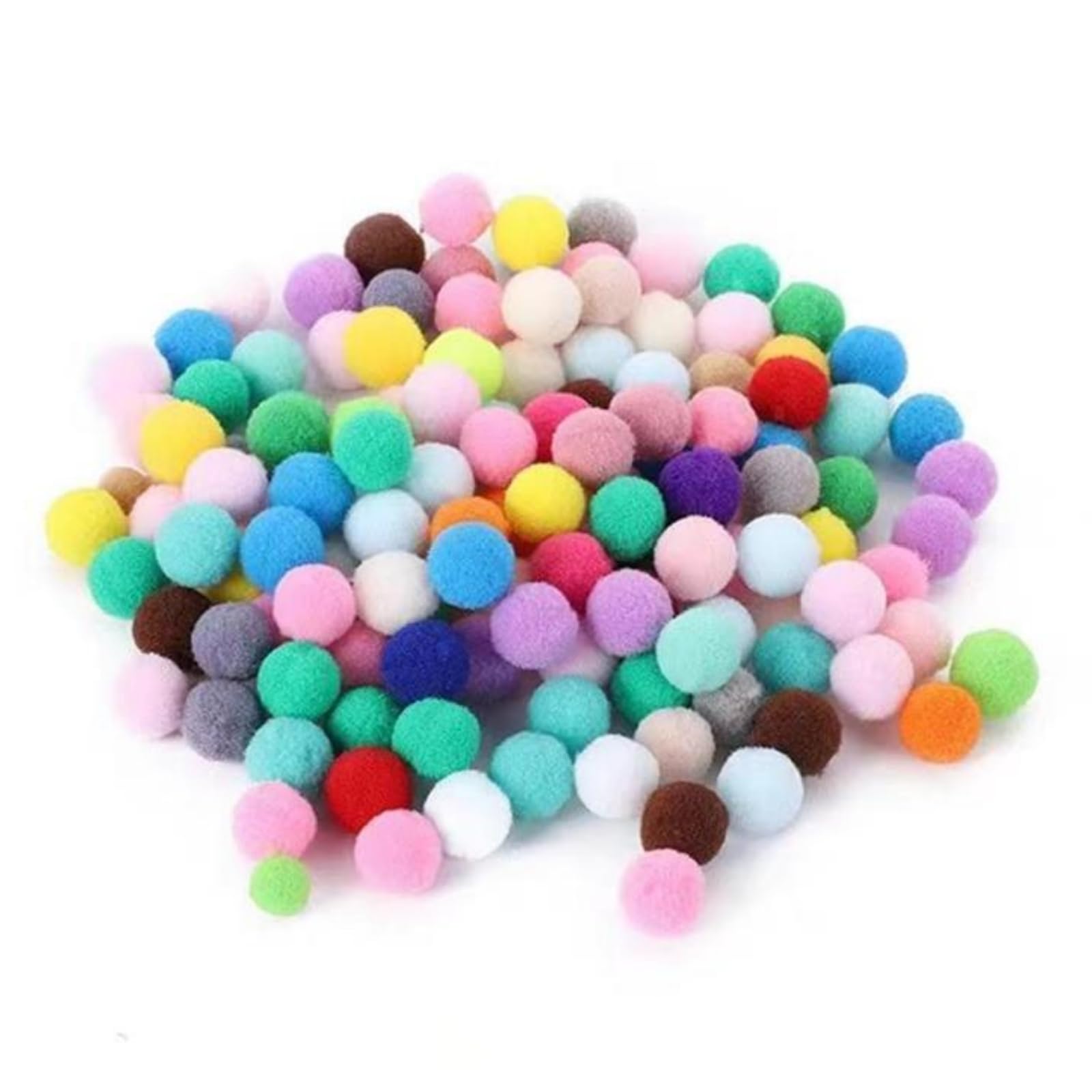 50pcs Cat Toy Ball Colorful Plush Toys Pom Pom Balls Puff Cats Enrichment