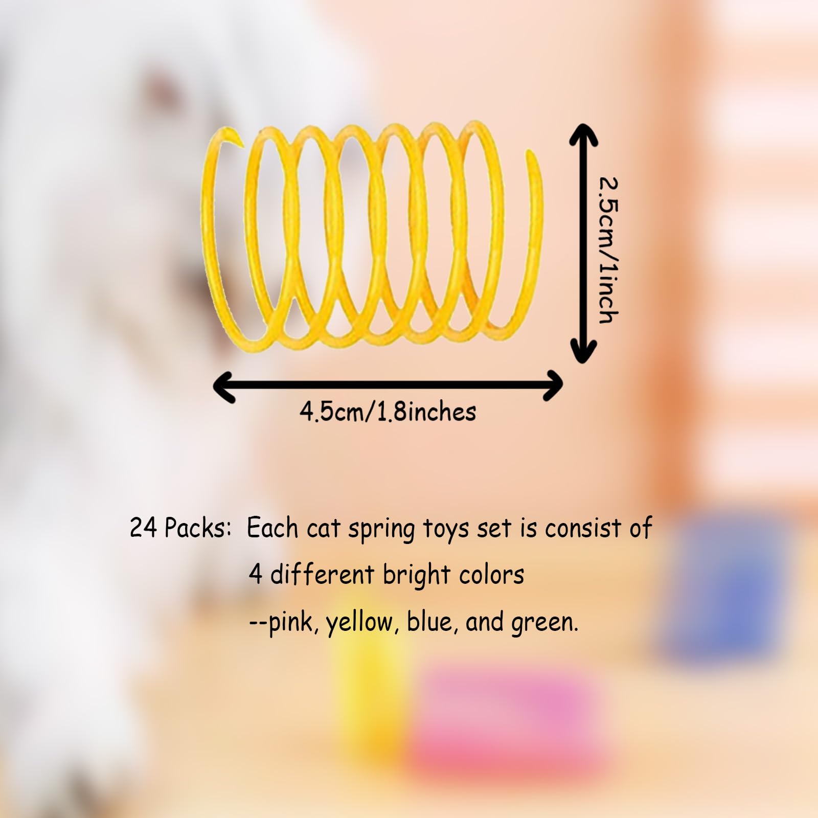Benepoint Interactive Spring Toys For Cats - Swatting, Hunting, Teeth Grinding - Durable Plastic Coils For Indoor Agility, Fitne