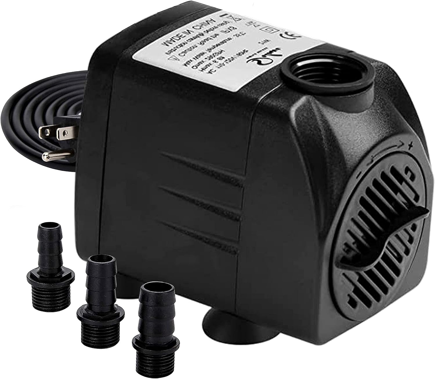 Simple Deluxe Submersible Water Pump For Fish Tank, Hydroponics, Aquaponics, Fountains, Ponds, Statuary, Aquariums & Inline, Black