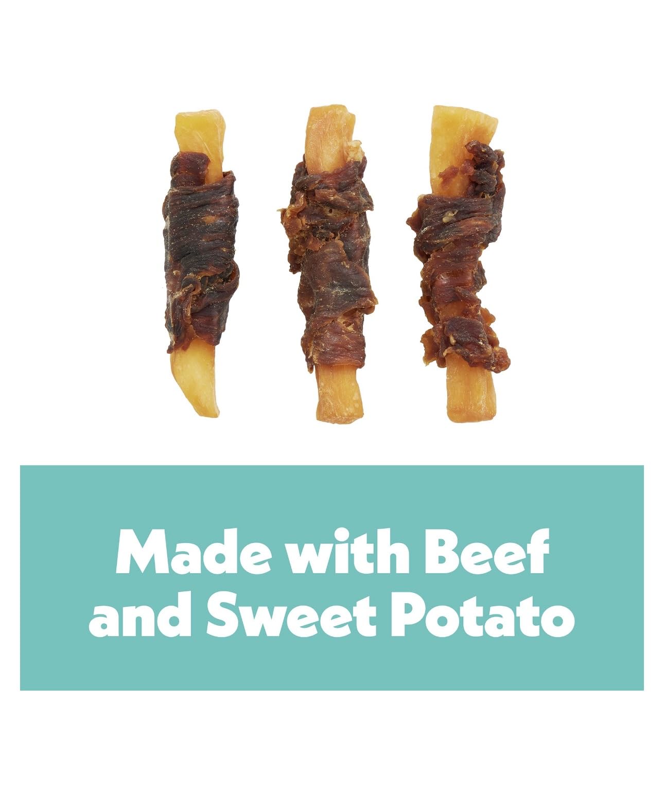 Wiggles & Wags Twists Dog Treats, Beef & Sweet Potato, Soft and Chewy, Grain Free, All Natural, 16 oz with DN Essentials Waste B