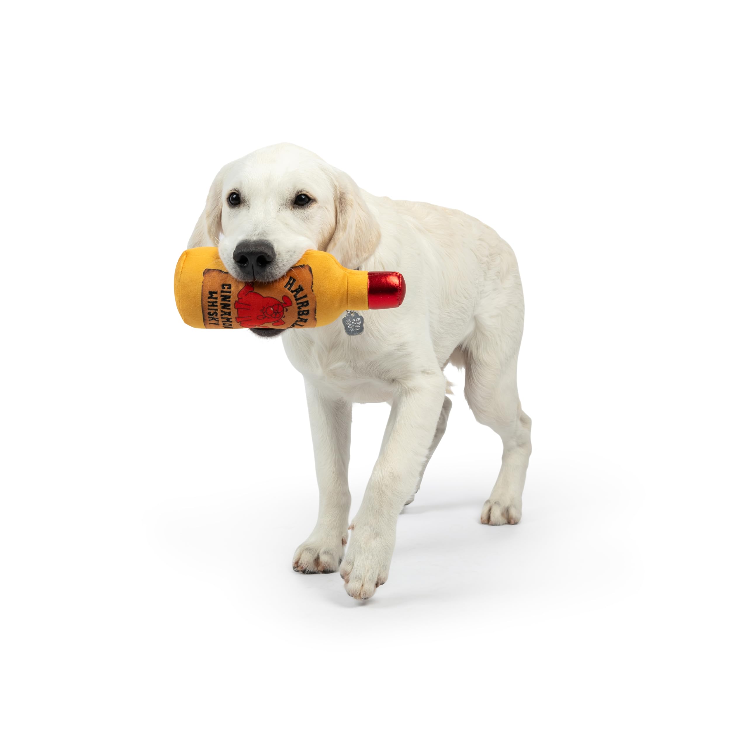 Huxley & Kent For Dogs - Hairball Cinnamon Whiskey (Small) - Yappy Hour Power Plush With Squeaker - Funny Dog Toy - H&K Squeaky
