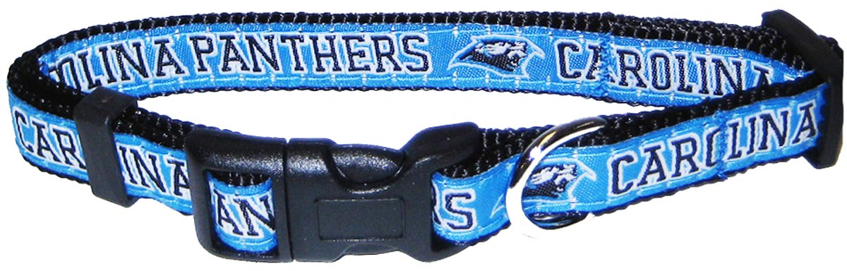 Pets First NFL Carolina Panthers Licensed PET COLLAR, Medium - Heavy-Duty, Strong, and Durable Dog Collar. Available in 31 Footb