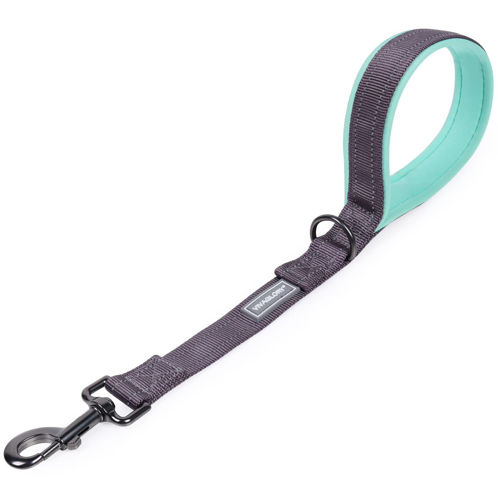 Vivaglory Short Dog Leash For Medium & Large Dogs, 18Inch, Grey