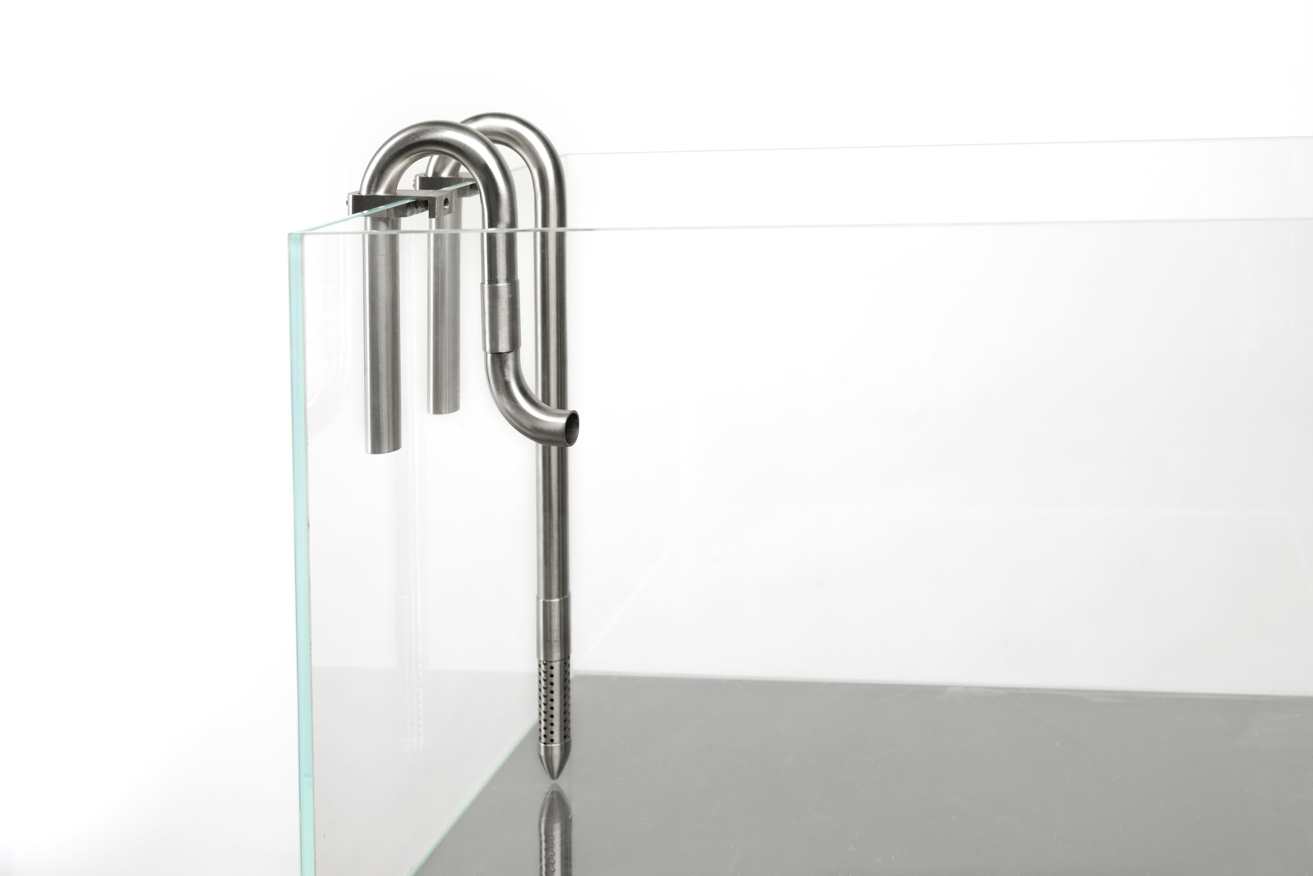 Landen 304 Stainless Steel Lily Pipes With Clamps For Rimless Glass Aquarium, Inflow And Outflow Set (Pipe Diameter 16Mm)