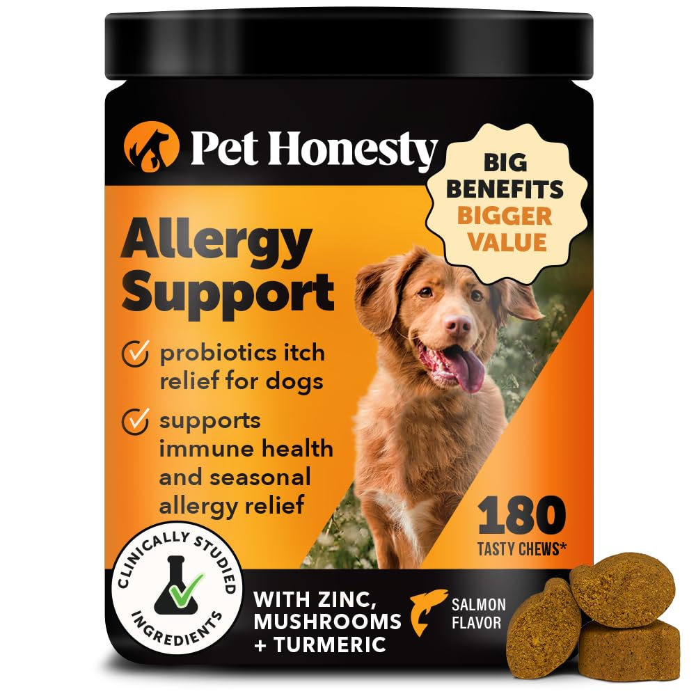 Pet Honesty Dog Allergy & Itch Relief - Advanced Itch Supplement with Probiotics for Dogs - Immune Support & Skin Relief for Sea