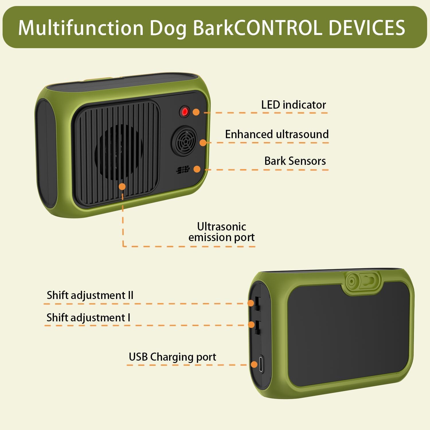 Chenan Anti Barking Device,Ultrasonic Bark Box Anti Bark Device,Dog Bark Deterrent Devices,3 Adjustable Modes, Rechargeable Dog