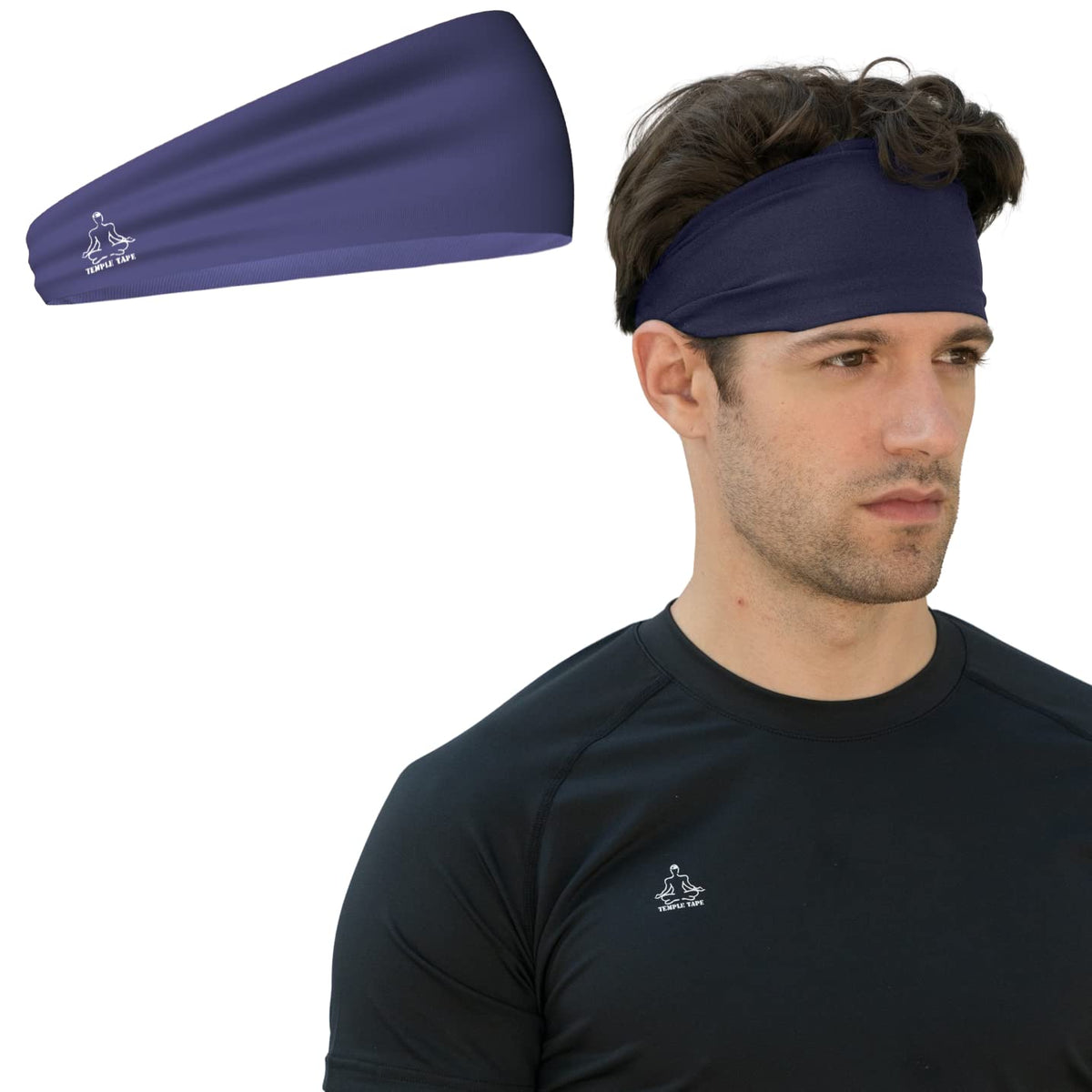Temple Tape Headbands For Men And Women - Mens Sweatband  Sports Headband Moisture Wicking Workout Sweatbands For Running, Cross