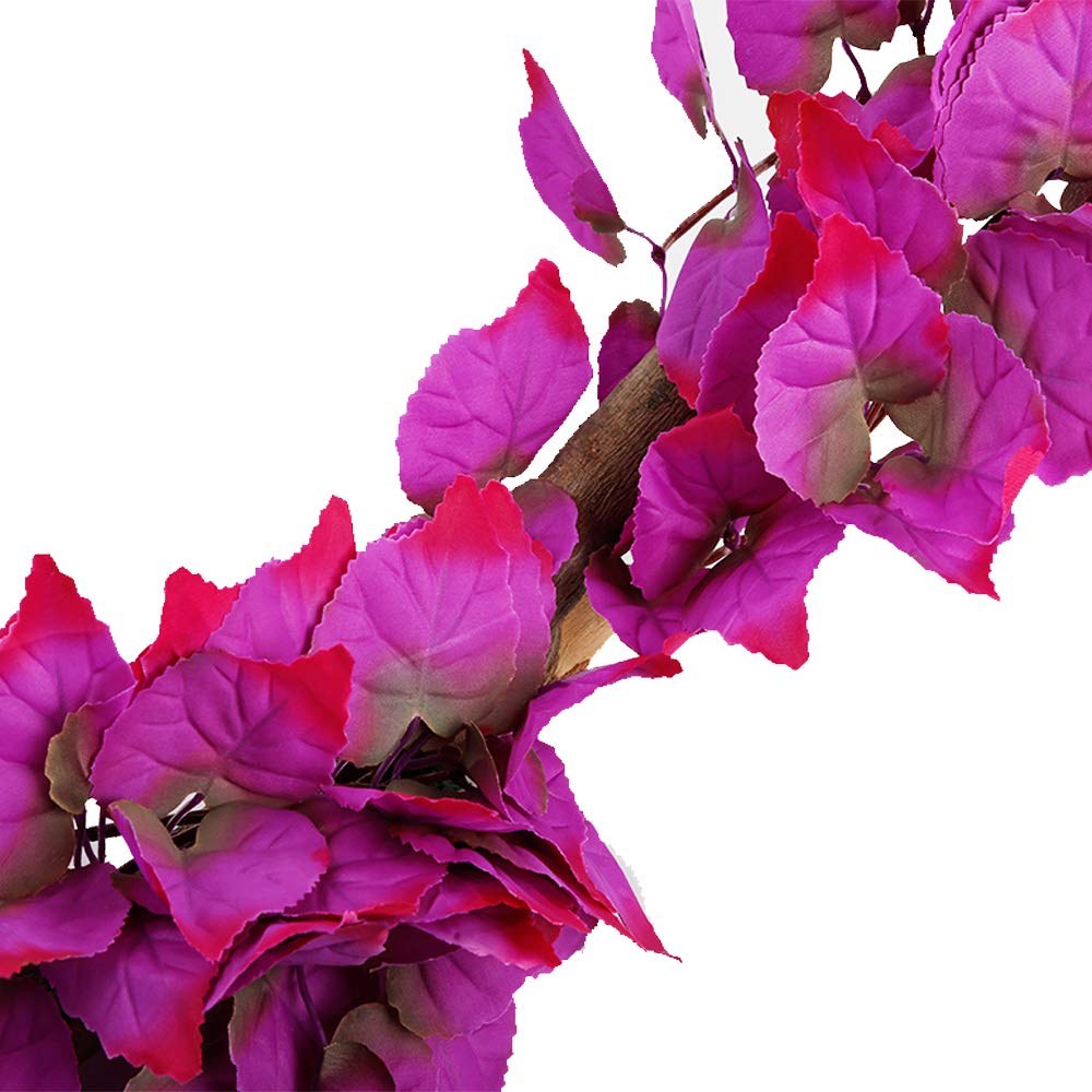 FiveBull 2 Pack Realistic Silk Hanging Plants for Reptile Terrarium, Non-Toxic Artificial Pink Decor, Safe Habitat for Bearded D