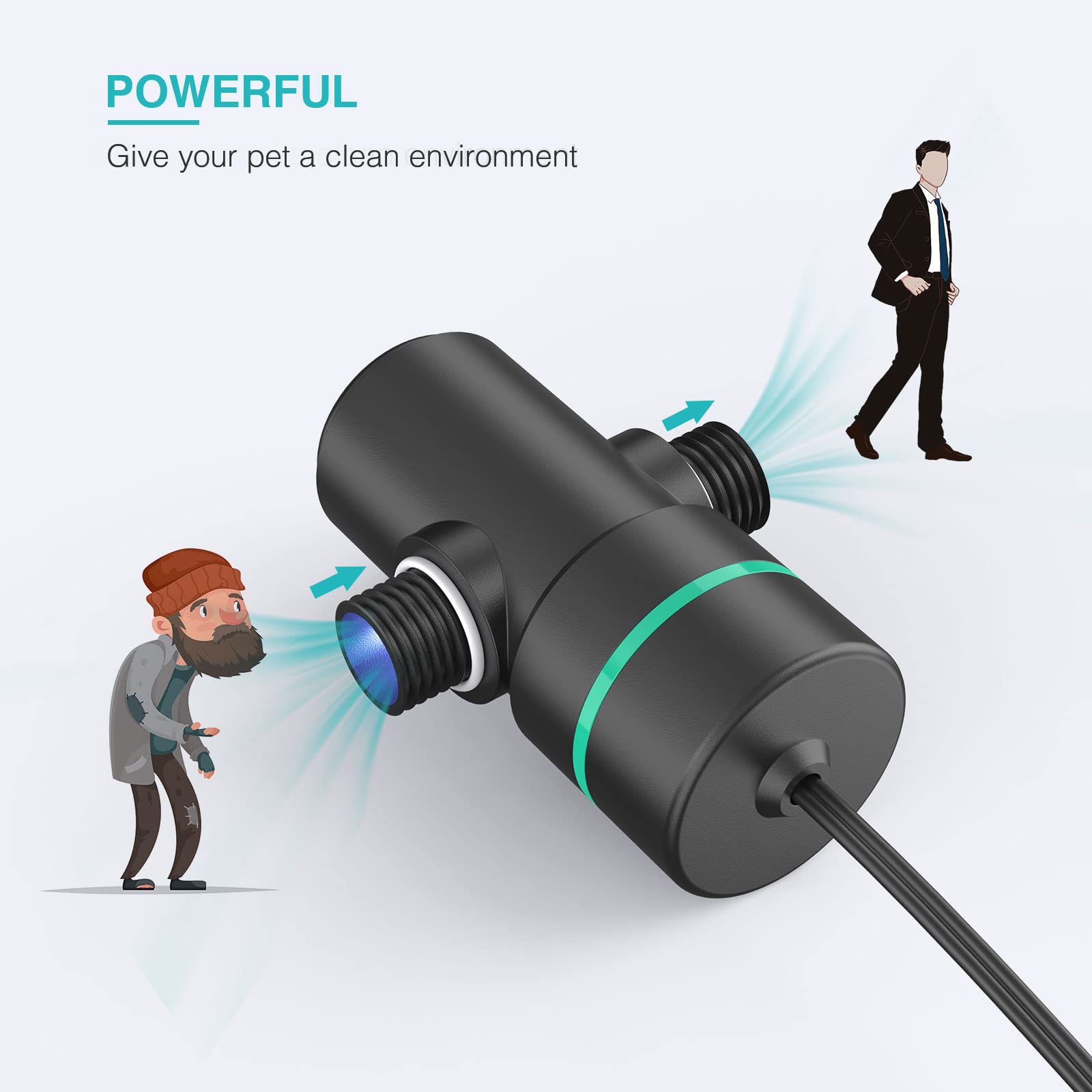 Silicar Light For Aquarium, Mini 5W Water Clean For Aquarium Filter With Timing Function, Built-In Bulb Fish Tank Clean Light-Black