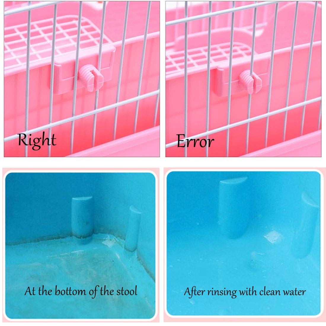 Hamiledyi Small Animal Rabbit Litter Toilet,Plastic Square Cage Box Rat Potty Trainer Corner Grate Litter Bedding Box Pet Pan For Guinea Pigs Chinchilla Ferret Galesaur Bunny