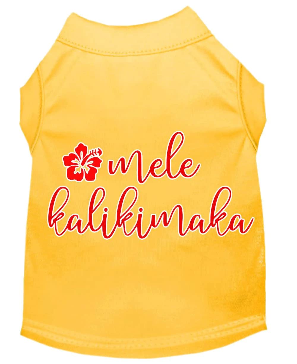 Christmas Pet Dog & Cat Shirt Screen Printed, &quot;Mele Kalikimaka&quot; Orange 2XL (20-25 lbs.)