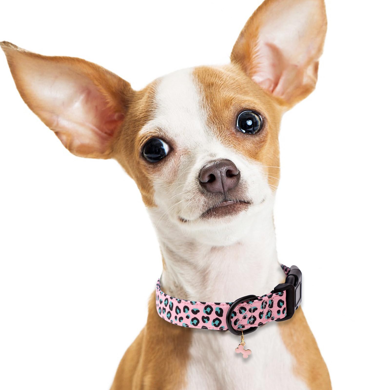 Faygarsle Dog Collar For Small Medium Large Dogs Cute Pink Puppy Collars For Female Dogs Leopard Print Patterned Pet Collars For
