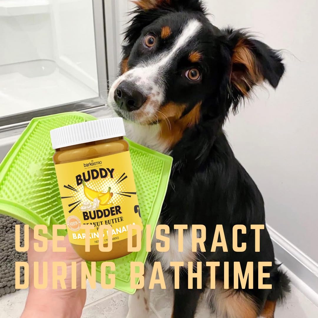 BUDDY BUDDER Carrot Cake, 100% Natural Healthy Peanut Butter Dog Treats, Stuff in Toy, Dog Pill Pocket, Made in USA, (17 oz Jars