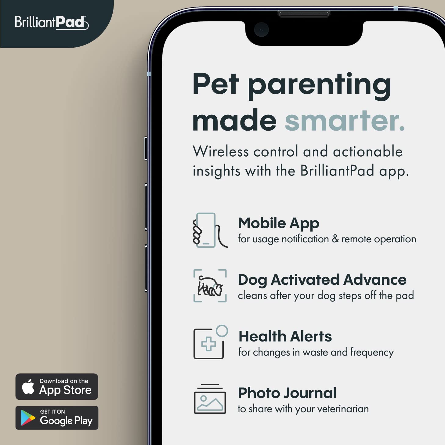 BrilliantPad Smart Indoor Dog Potty for Small Pets | Self Cleaning with Odor Control, AI Health Monitoring, Puppy Training Alter