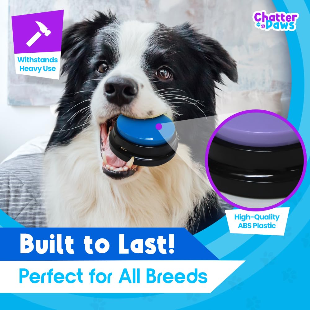 Dog Buttons For Communication - Loud Dog Buttons Talk, Abs Plastic Dog Training Button, 30S Recordable Dog Talking Button Set Wi