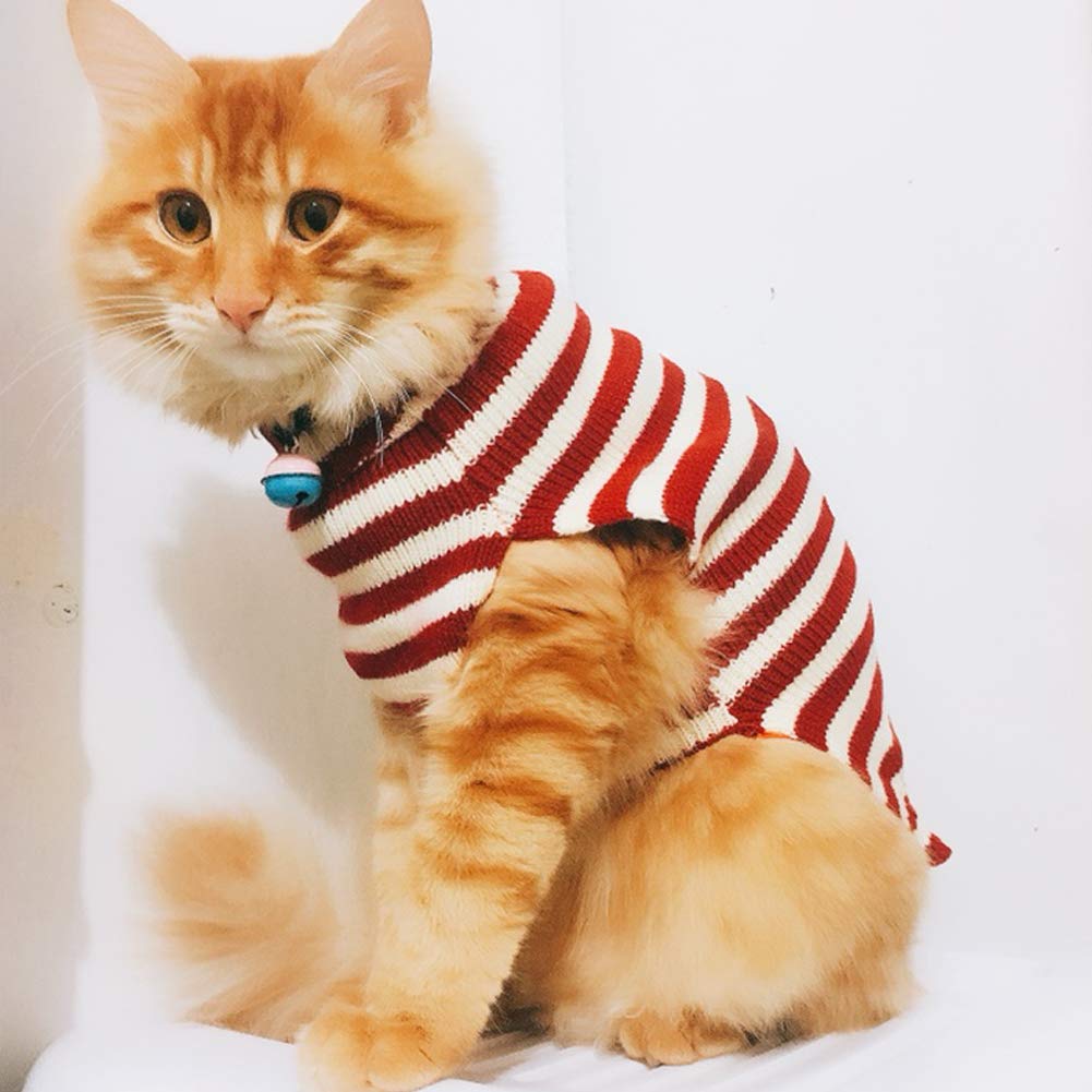 Bobibi Cat Sweater Christmas Santa Claus Pet Cat Winter Knitwear Warm Clothes Medium
