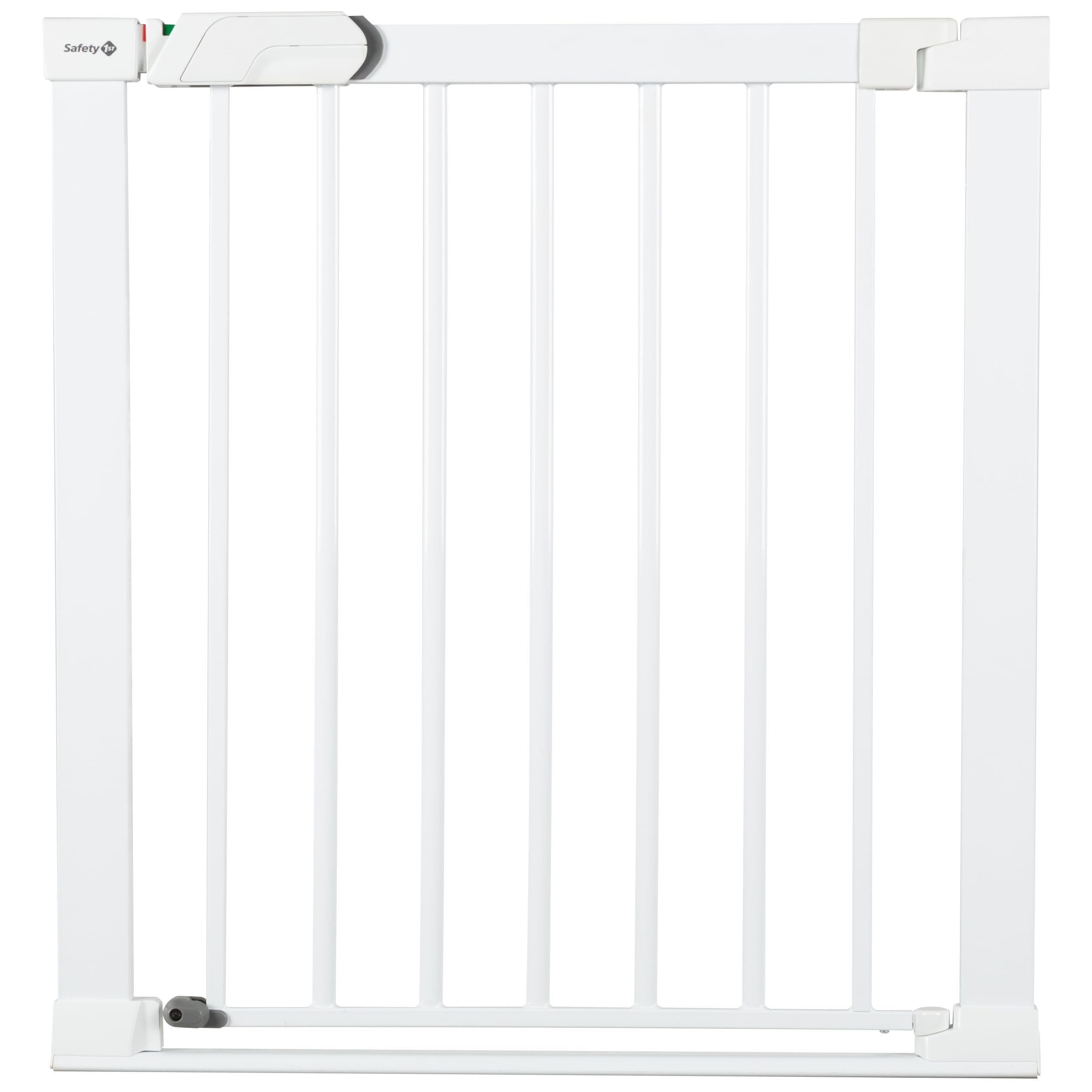 Safety 1st Flat Step Pressure Mounted Baby Gates for Doorways, Baby Gate with Door, Pet-Friendly Design, White