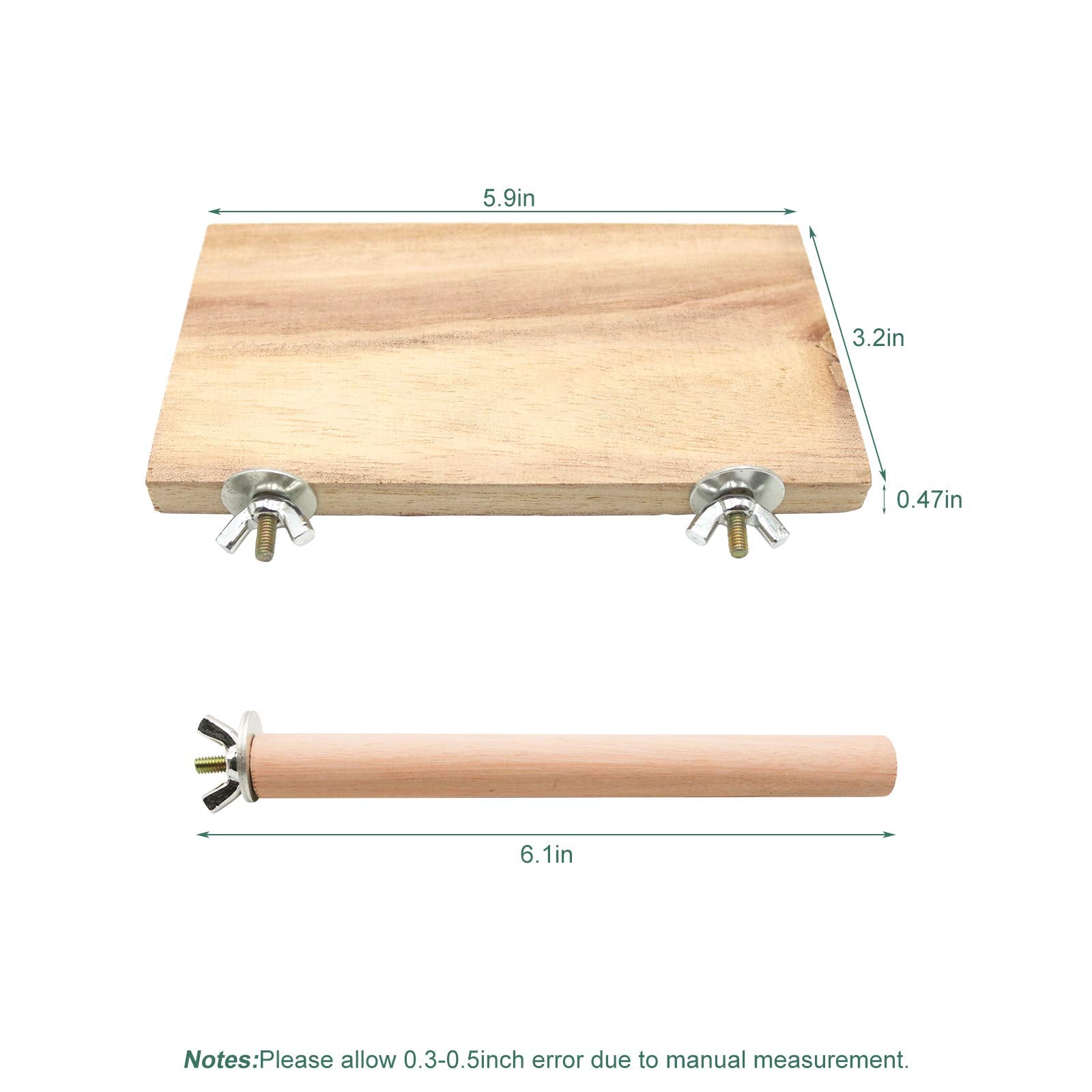 4 Pcs Bird Perch Stand Platform Toy, Natural Wood Parrot Perch Stand Stick Play Exercise Gym Bird Cage Accessories Toys For Parr