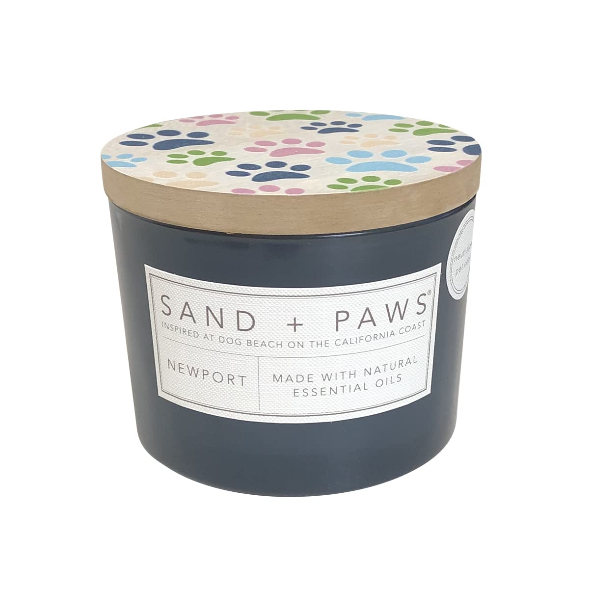 Sand + Paws Scented Candle - Newport - Additional Scents and Sizes -Luxurious Air Freshening Jar Candles Neutralize pet Odors an