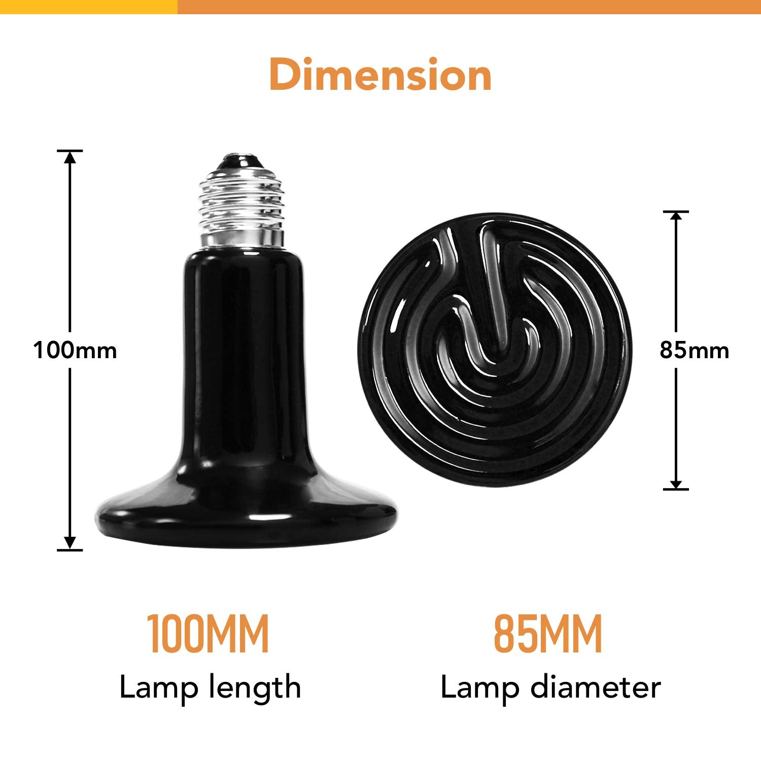 Simple Deluxe 150W Reptile Heat Bulb And 40-108 Degrees Fahrenheit Digital Thermostat Controller Included, For Amphibian Pet & Incubating Chicken, Black