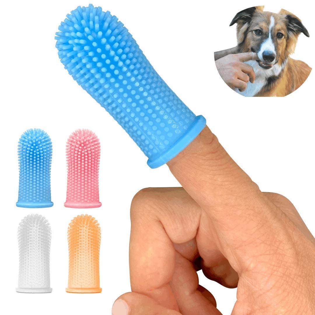 Jasper Dog Toothbrush - 360? Finger Tooth Brush Kit Ergonomic Design, Full Surround Bristles For Easy Teeth Cleaning, Dental Car