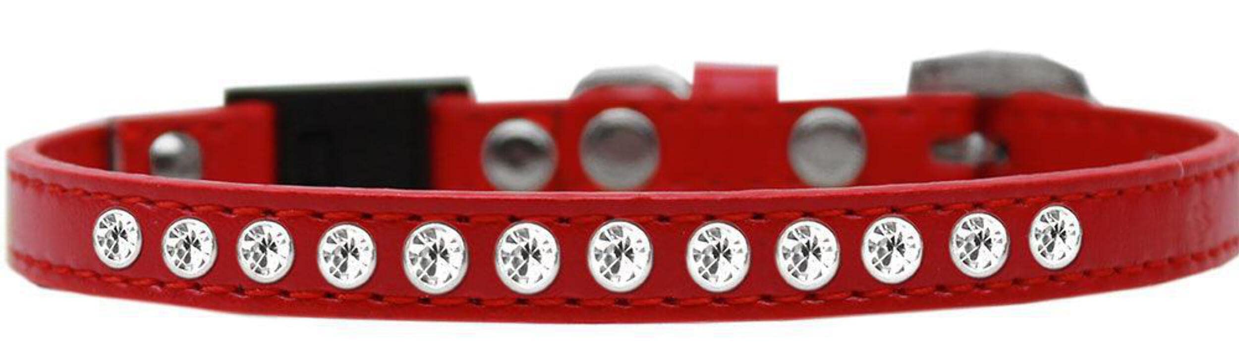 Breakaway Cat Collar, "Clear Jewel" Red 12