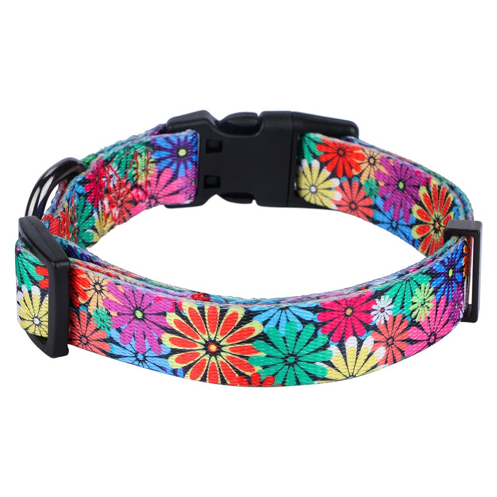 Rhea Rose Dog Collar With Sunflowers Daisy Large