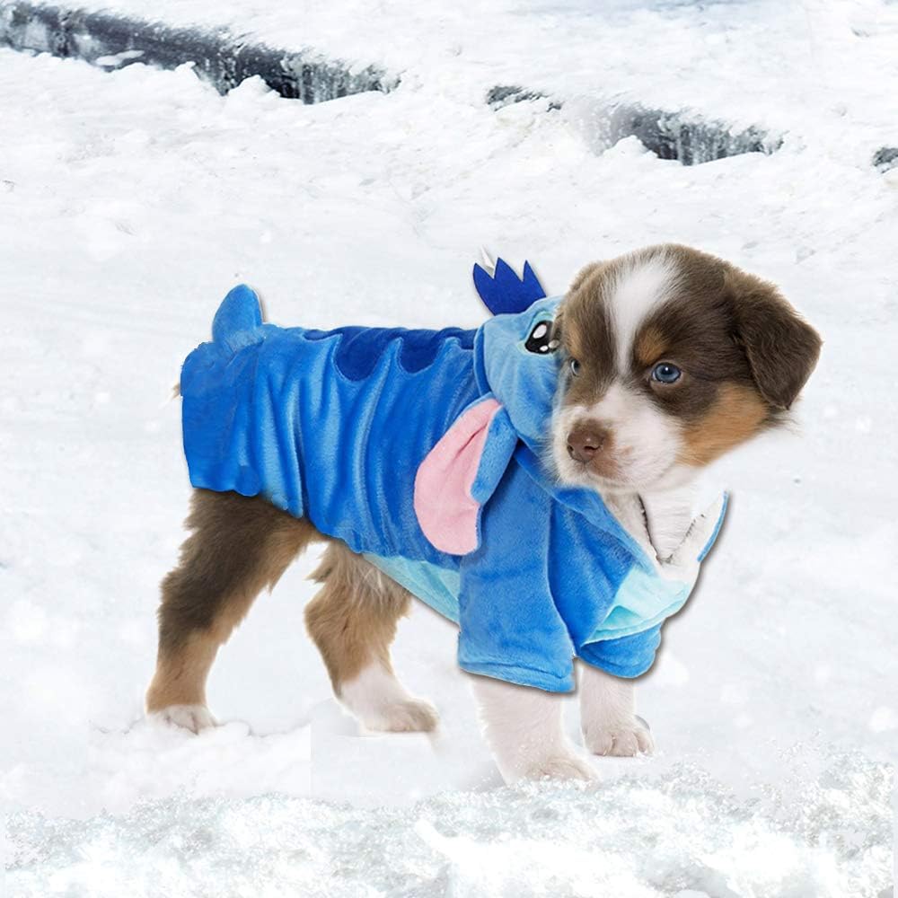 Pet Costume,Gimilife Dog Hoodie,Pet Xmas Pajamas Outfit, Pet Coat For Small Medium Large Dogs And Cats,Pet Disney Stitch Cartoon,Halloween And Winter -3Xl