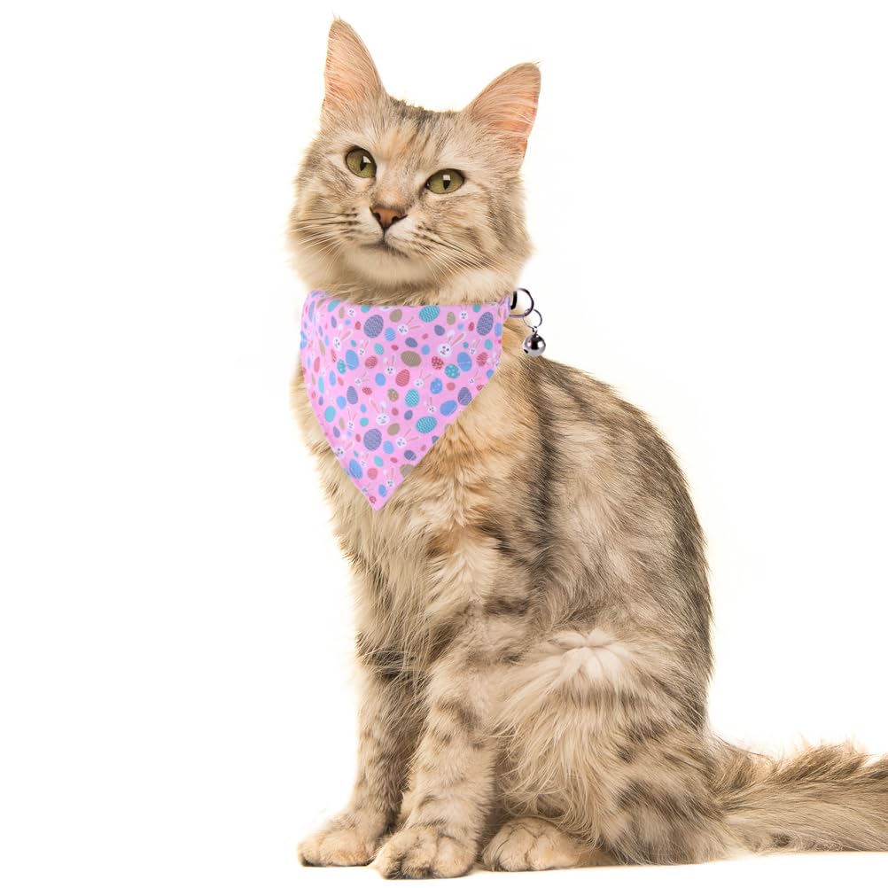 Easter Cat Collar Breakaway With Bow Tie Bandana And Bell Holiday For Kitty Adjustable Safety