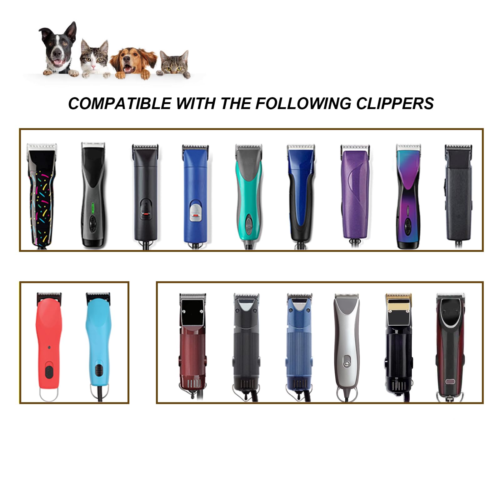 YAZIYIR Pet Dog Grooming Detachable Ceramic Blades Kit,Compatible with Andis,Oster A5,Wahl KM10 Clippers,Cut Length 1/100''(0.25