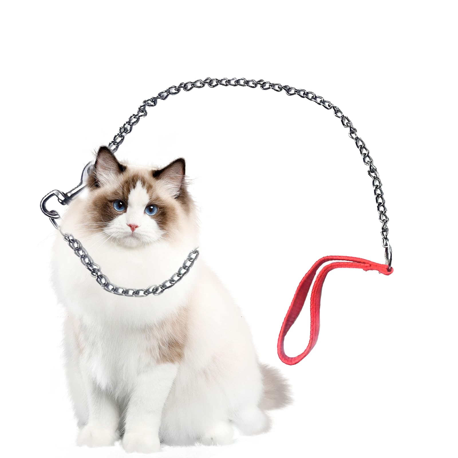 Chain Dog Leashes For Large Dogs Heavy Duty Non-Chewable Dog Leash 4Ft Chain With Padded Handle For Large & Medium
