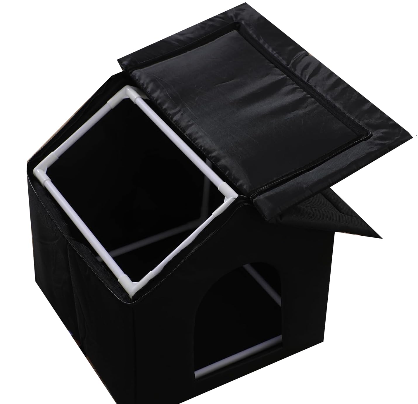 Cat Houses For Outdoor Cats Outdoor Houses For Feral Cats Cat House With Weatherproof Canvas Roof Stray Shelter (Cat House Black
