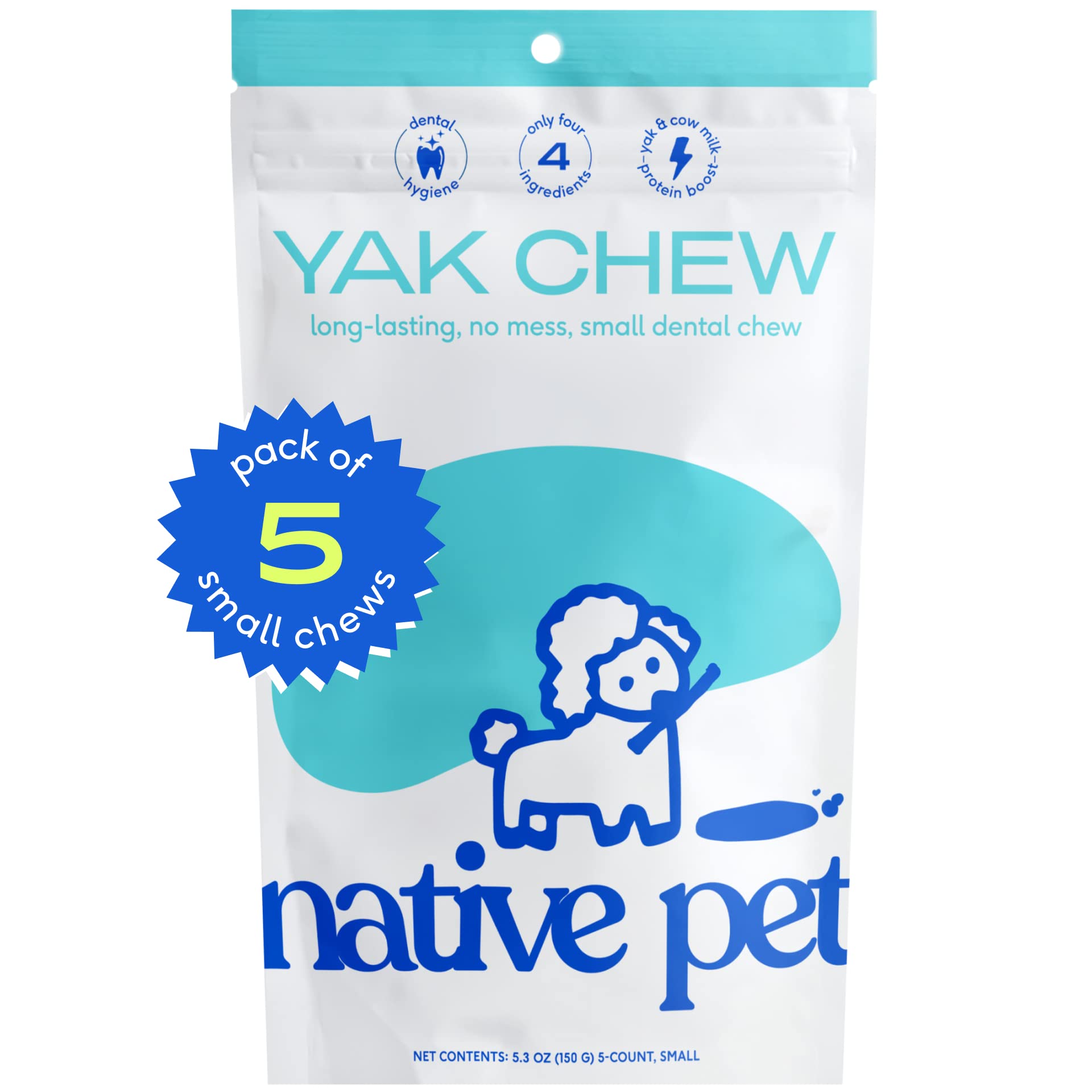 Native Pet Yak Cheese Himalayan Dog Chews - Long Lasting Dental Sticks for Small Breeds- 100% All Natural Himalayan Yak Chews fo