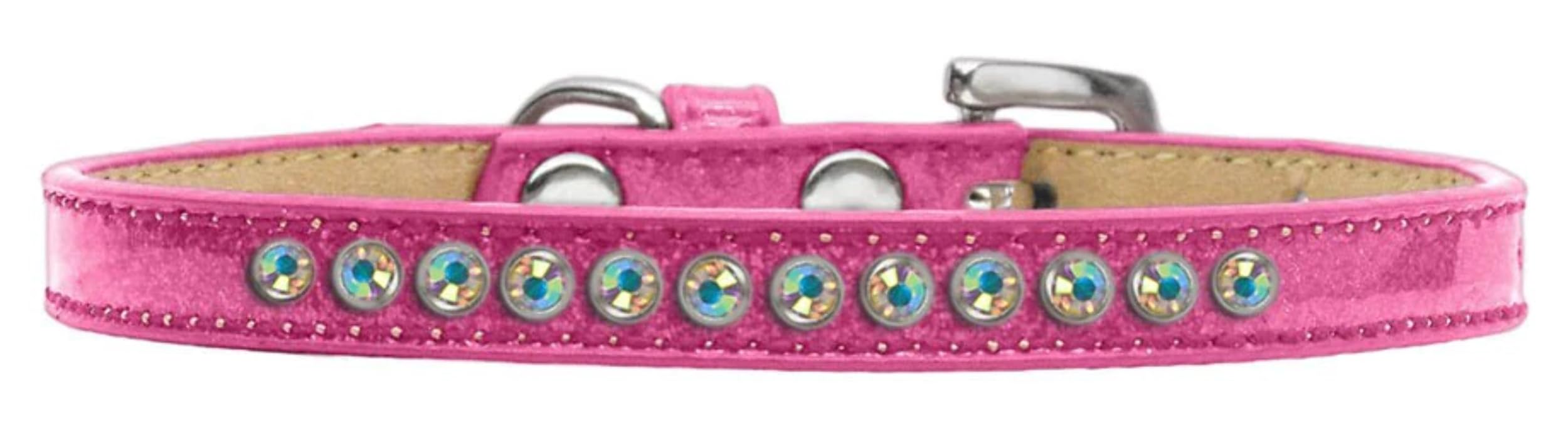 Dog, Puppy and Pet Ice Cream Collar, Aurora Borealis Crystal Rimsets Black 16