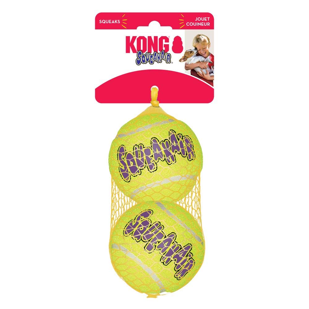 KONG SqueakAir Ball Large - Yellow, Durable Dog Toy, Perfect for Fetch and Play, Single Pack