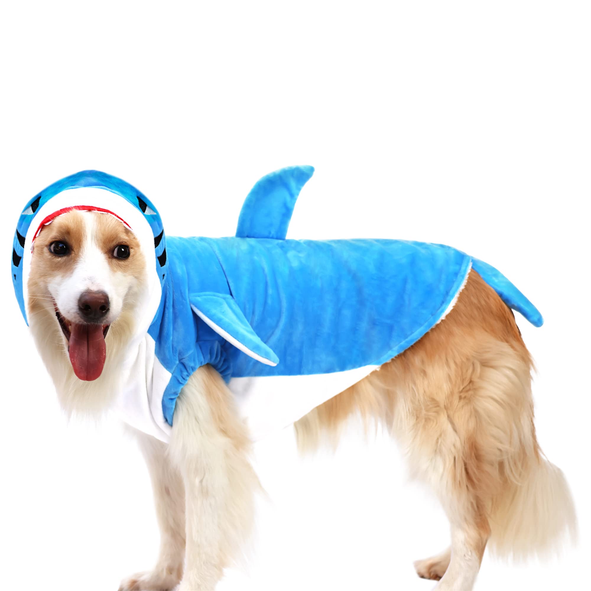 Nacoco Pet Shark Costume Clothes, Cute Christmas Dog Apparel Outfit For Large Dogs, Fall And Winter (Blue, 5Xl)