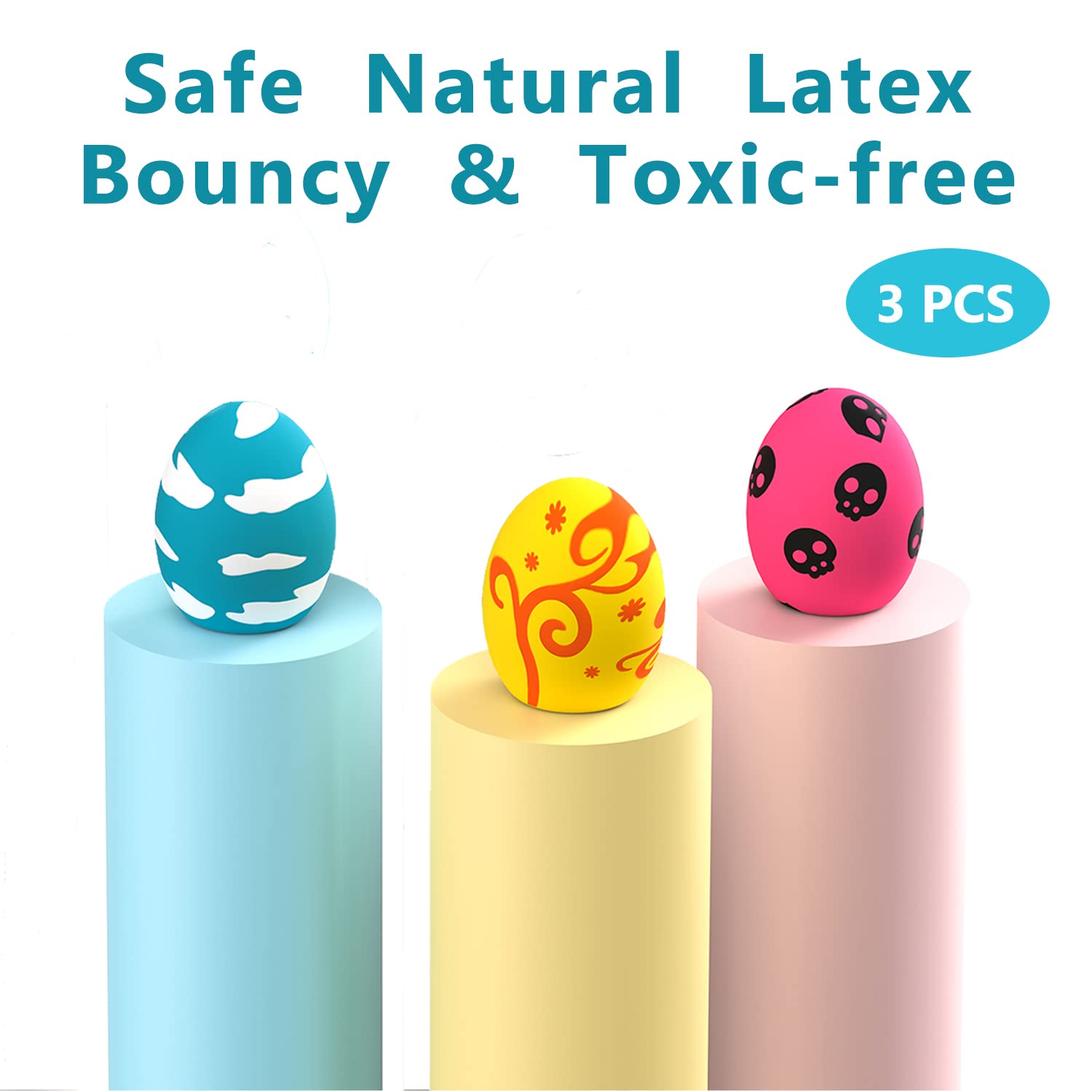 Dog Squeaky Toy, Latex Bouncy Egg Balls With Squeaker For Puppy Small Pet Dogs, Soft Rubber Sound Toys For Interactive Fetch Pla