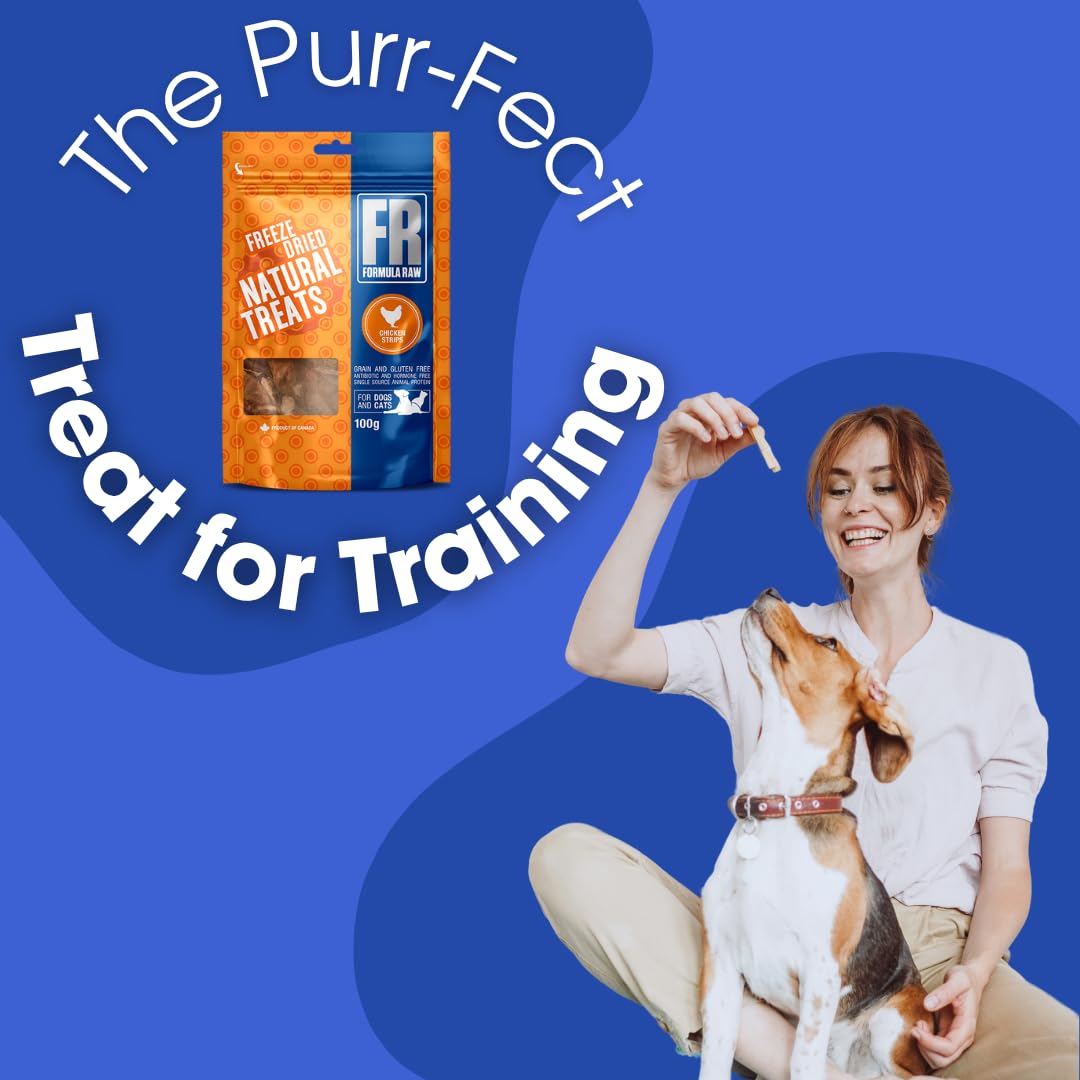 Formula Raw Freeze-Dried Chicken Strips for Dogs and Cats - Single Ingredient, Natural Raw Chicken Breast Treats - High Protein,