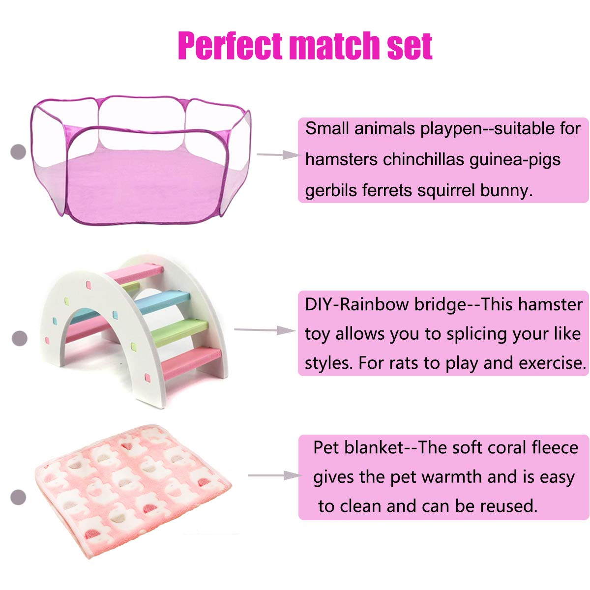 Hamster Playpen With Mat, Large - Foldable Exercise Playpen, Breathable And Transparent Pet Cage Fence Indoor/Outdoor For Guinea