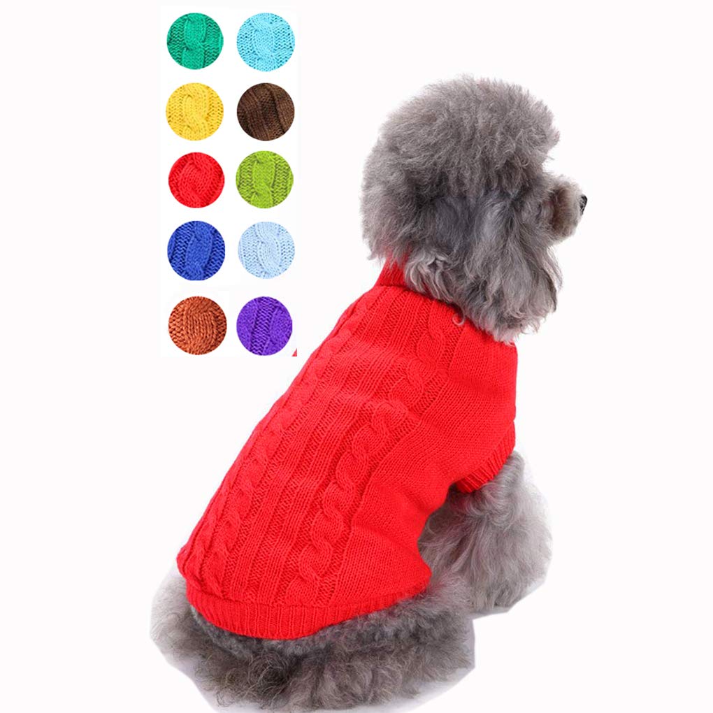 Dog Sweater For Small, Medium, Large Dogs - Warm Winter Classic Turtleneck Pet Clothes - Cute Christmas Coat For Puppies, Cats, 