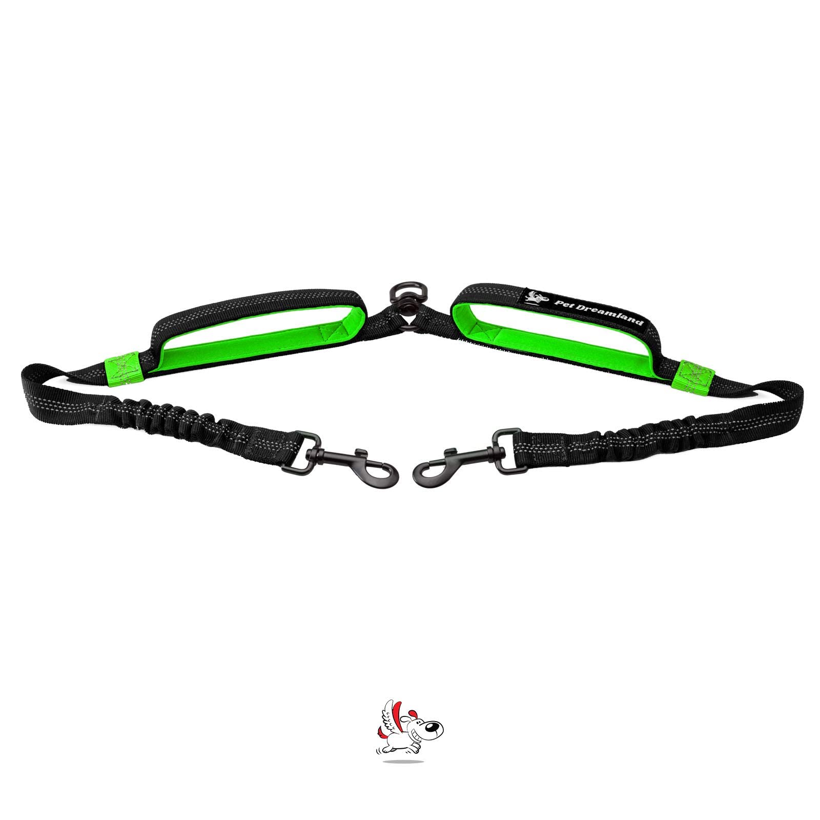 Exquisite Leash Coupler for Medium Dogs - Tangle-Free Double Clip Attachment for Walking & Running - Durable & Adjustable Connec
