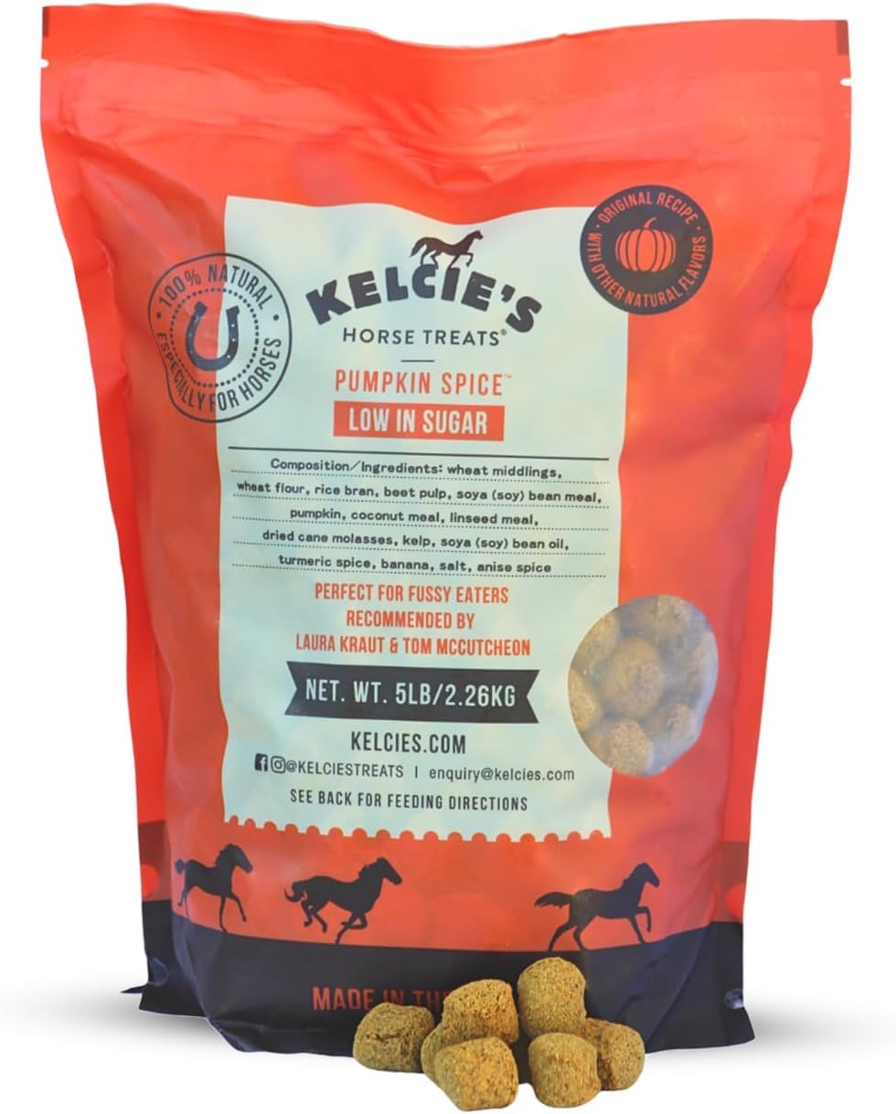 Kelcies Pumpkin Spice Horses Treats - Low Sugar, Starch, and Carbohydrates | Healthy Treats for Horse Supports Superior Digestio